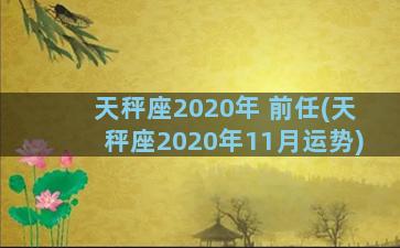 天秤座2020年 前任(天秤座2020年11月运势)